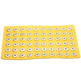 LKLDM 18-20mm Snap Jewelry Display Stand Pu Leather Snap Chunk Hold up to 60 Charms (Yellow)