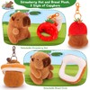 Achwishap 2PCS Capybara Plush Keychain,Cute Keychain Capybara Stuffed Animal,Soft Capybara