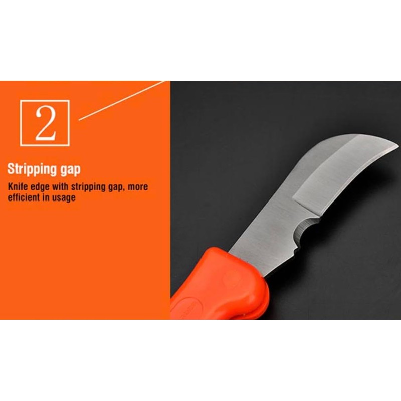 Edward Tools Electrician Curved Blade Knife - Lockback Folding Design