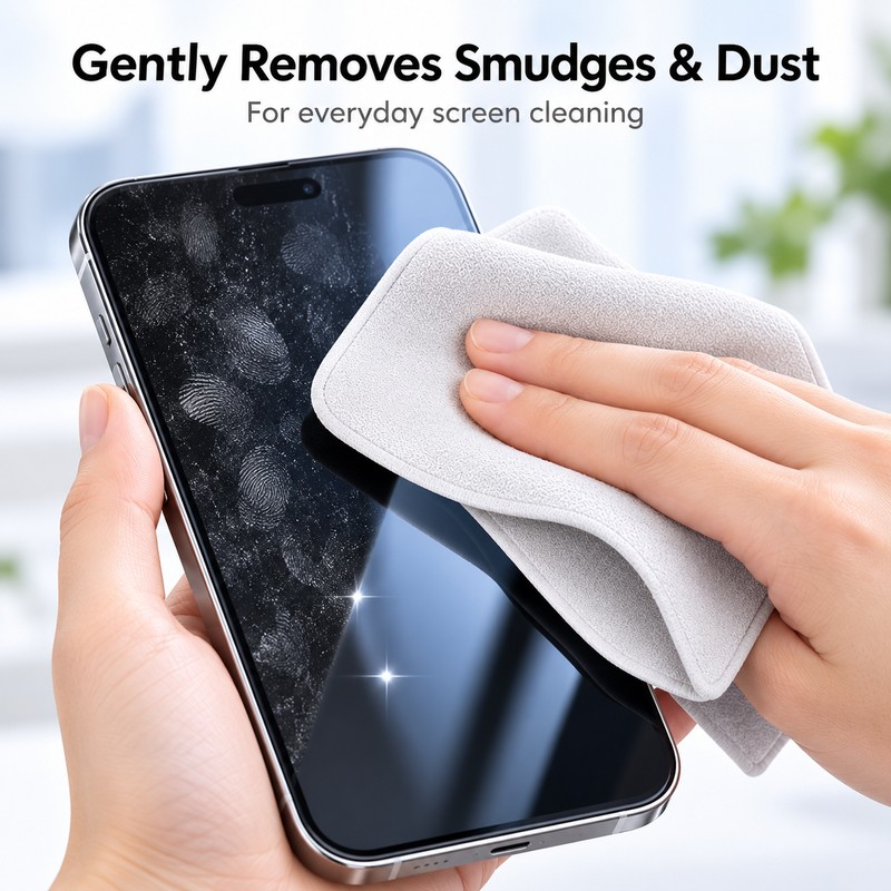 Microfiber Polishing Cloth for Screens & Eyeglasses – Reusable Double-Layer