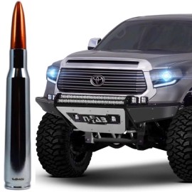 VMS RACING Chrome with Orange Tip Bullet Antenna for Toyota Tundra and Tacoma All Years