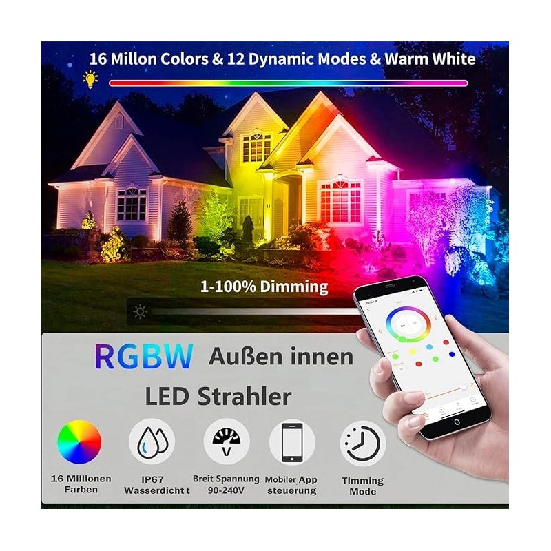 LED Spotlight, 10 W LED Spotlight, Outdoor Pool Lighting, Underwater