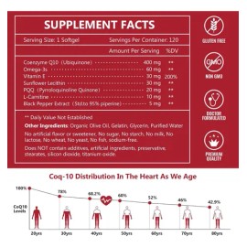 Nature Target CoQ10 400mg + L-Carnitina 120 Cápsulas Apoyo Cardiovascular Sin Sabor
