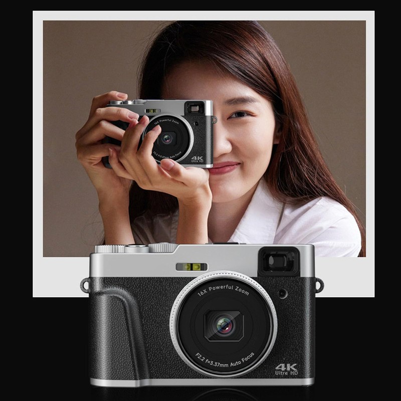 48MP Retro Digital Camera with 2.8in IPS Screen, 4K Vlogging