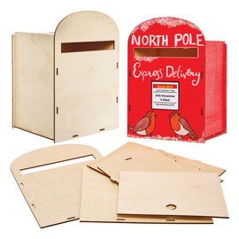 Baker Ross FX846 Post Box Kit - 1 kit, Wood Crafts for Kids to Paint and Decorate
