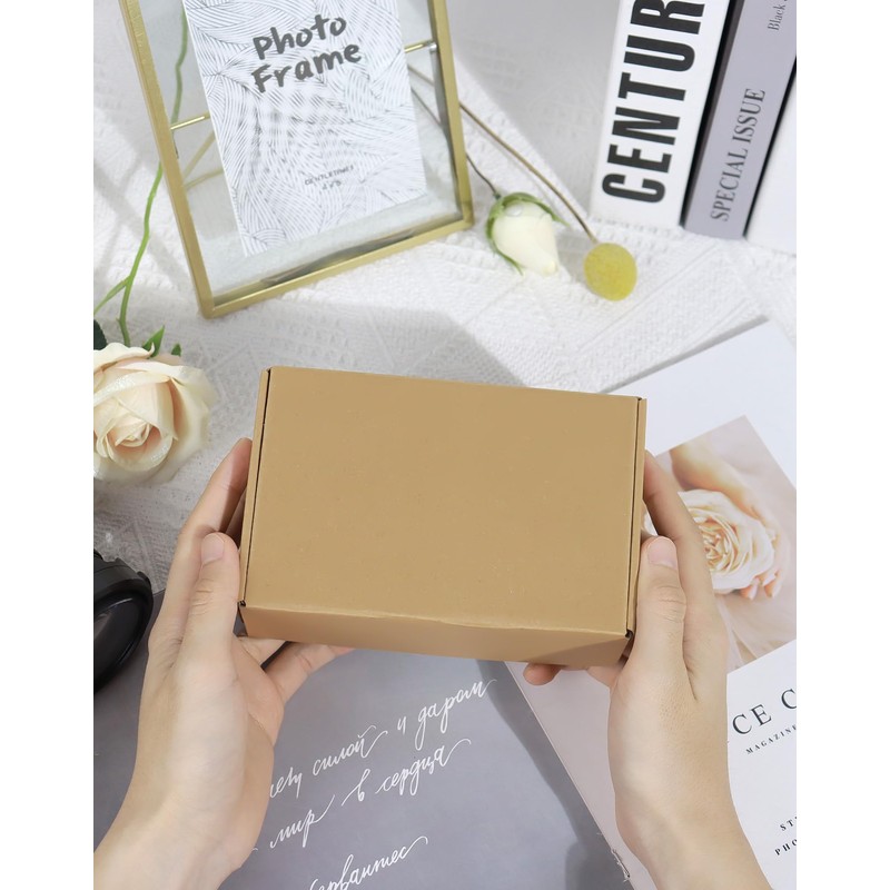 50 Pack Small Shipping Boxes, 6x4x2 Inch Brown Cardboard Boxes