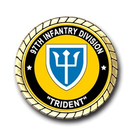 Military Productions US Army 97th Infantry Division Trident Challenge Coin