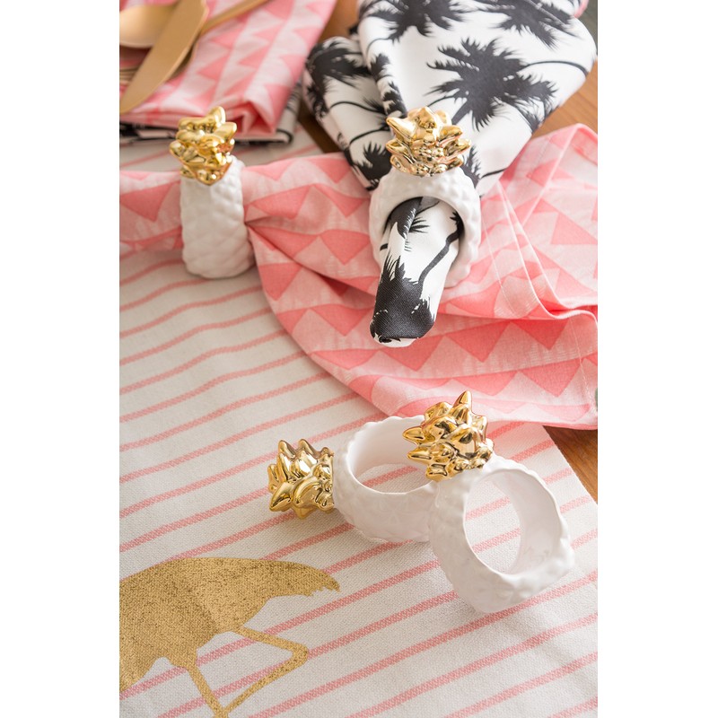 DII Vintage-Inspired Napkin Rings for Wedding, Parties Gold Pineapple