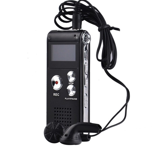 Voice Recorder with External Microphone, Built-In Speaker, Compact, MP3/WMA Playback