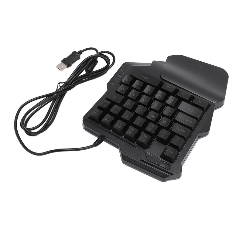 One Handed Gaming Keyboard 7 Color RGB Backlight Ergonomic 35