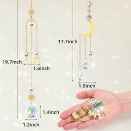 LEMESO 2 PCS Colorful Sun Catchers with Hanging Crystal Balls for Indoor Windows Home Garden Party Decor Christmas Wedding Gifts