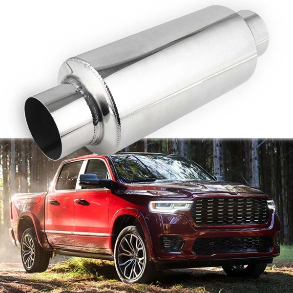 KEEPDSGN 3" Inlet/Outlet 12" Length Muffler Exhaust Resonator For Dodge