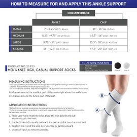 Champion Men's Compression Gym Socks, 15-20 mmHg, Knee High Over Calf Length Athletic Wear for Sports, White, Large