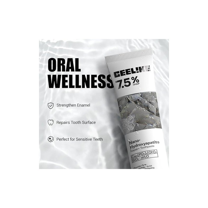 Hydroxyapatite Toothpaste for Advanced Enamel Protection, Gentle and Effective Formula,