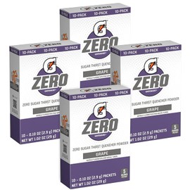 G Zero Thirst Quencher Powder Packets, 0.10 oz Individual Packets (40 Count) (Grape)