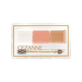 Cezanne Palette Concealer High Cover, 00, Light Tone, 0.1 oz (4.5 g), Can be Used in Mixed or Solid Colors, High Cover Type with 3 Colors