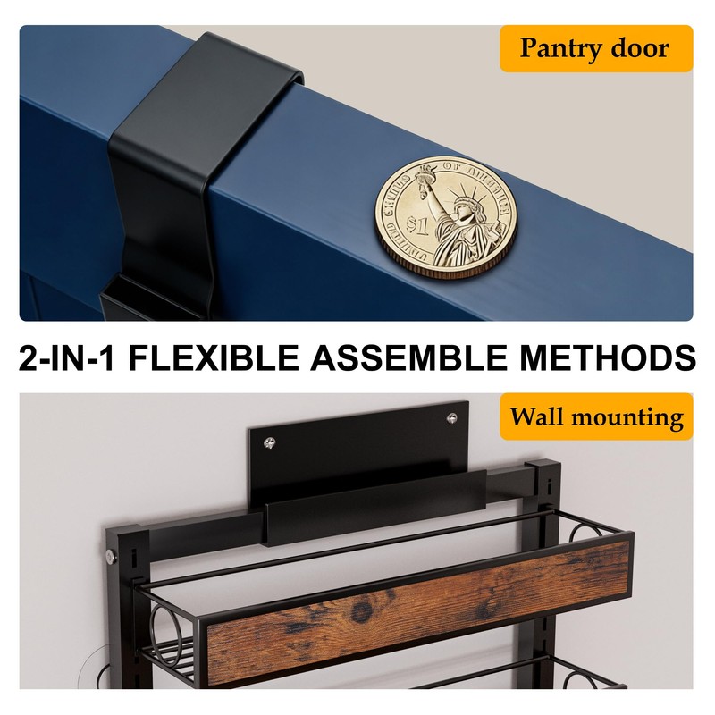 Clothink 8 Tier Over The Door Pantry Orangizer 2 IN