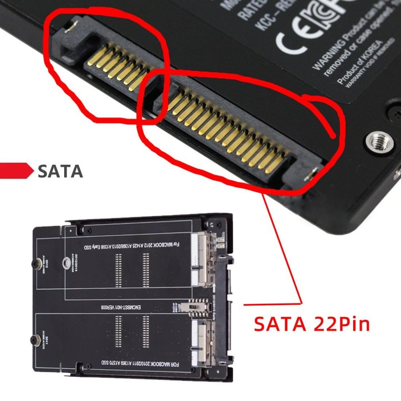chenyang 12+6Pin ＆ 17+7Pin MAC SSD to 2.5" SATA 2