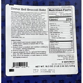 4Patriots Dinner Bell Broccoli Bake Survival Emergency Camping Food 8 servings
