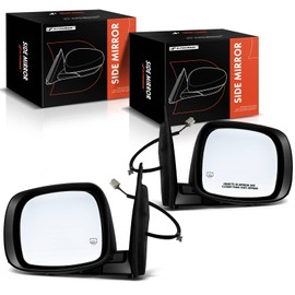 A-Premium Pair (2) Driver and Passenger Side Power Door Mirror - Compatible with Dodge Grand Caravan 2011-2020 & Chrysler Town & Country - Heated Manual Folding Black Outside Rear View Mirror