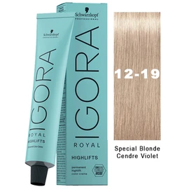 Schwarzkopf Igora Fashion Lights Hair Permanent Highlight Color Cream 12-19 Special Blonde Cendre Violet
