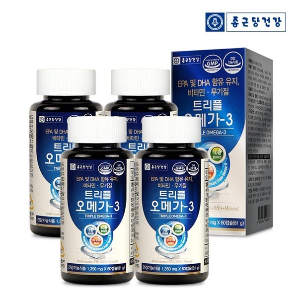 Chong Kun Dang Health Triple Omega 3 4 bottles/8 months supply, single option / 종근당건강 트리플 오메가3 4병/8개월분, 단일옵션