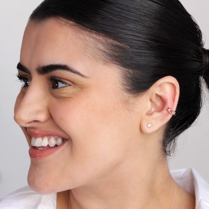 Rose Gold Plated Sterling Silver Moonstone Ball Stud Earrings 3mm,