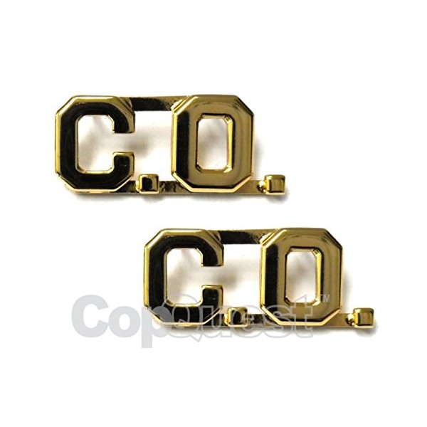 Collar Insignia - 1/2-inch high - C.O. - Gold - Pair