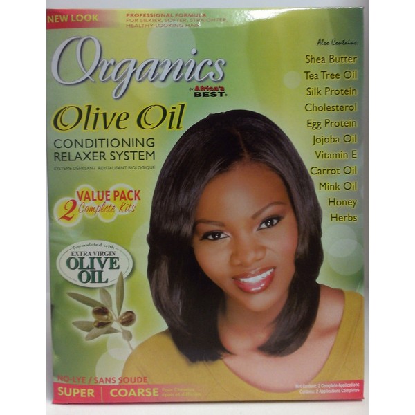 Organics Olive Oil Conditioning Relaxer System No-Lye Super Value Pack 2kits