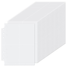 Antner 25 Pack 6 Ring A5 Binder Sleeves 2.5x3.5" Photocard Sleeves, 4 Pocket Page Sheet Protectors, Ultra-Clear Trading Card Sleeves, 6-Hole Binder Pockets Money Envelopes for A5 Binder, 100 Pockets