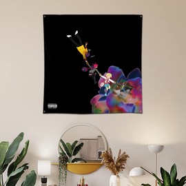 LCFhome Lil Uzi Vert vs. The World 2 Tapestry Wall Tapestry Banner Flag Rapper Tapestry Music Album Cover Poster Tapestry Flag 3x3FT/90x90cm