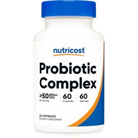 Nutricost Probiotic Complex - 50 mil millones de UFC, 60 cpsulas - Probitico para hombres y mujeres - Cpsulas vegetarianas, sin OMG, sin gluten       