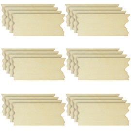 Belle Vous Pack of 24 Blank Wooden Discs - L 17.6 x W 7.5 cm Rectangular Untreated Wooden Signs / Wooden Panels for Crafts with Serrated Edge - Wooden Discs Decoration for DIY, Decoration Wedding &