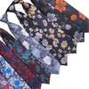 Alizeal Boys 13inches Length Flower Pattern Neckties, Black+Gray