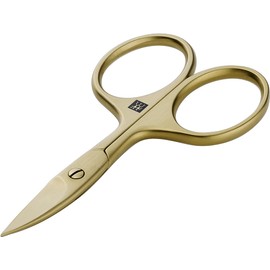 ZWILLING Nail Scissors (Sharp, Slightly Curved Edge with Micro Teeth, Hypoallergenic, Fingers and Toenails) Premium Gold 90mm