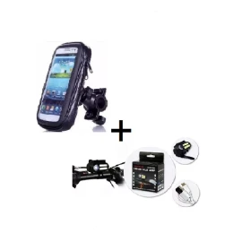 Transhine Kit Porta Cel Para Bici/moto Universal+linterna Led Recarga