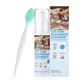 GJYC PET Cat Chin Acne Cleanser - Deep Cleansing & Soothing Formula | Gentle & Effective Black Chin Treatment - Silicone Brush Included - 2.03 fl. oz