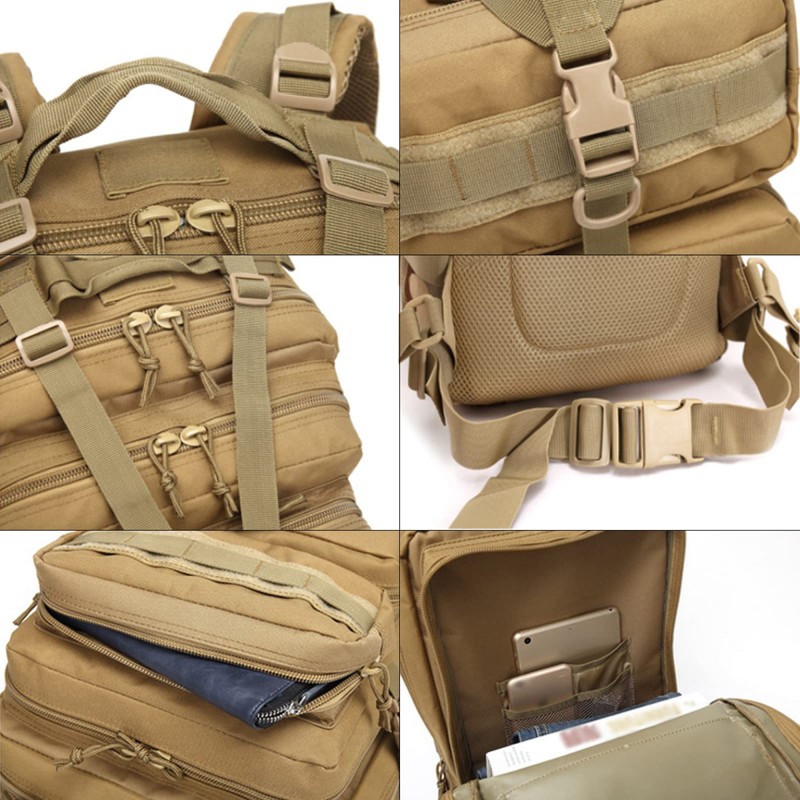 Camping Hiking Backpacks 45L MOLLE Large Tactical Backpack for Outdoor