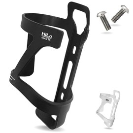 HiLo sports Bicycle Bottle Holder Side Removal - Ultralight Bicycle Drink Holder [33 grams] - Bicycle Water Bottle Holder Including 2 Screws (White)