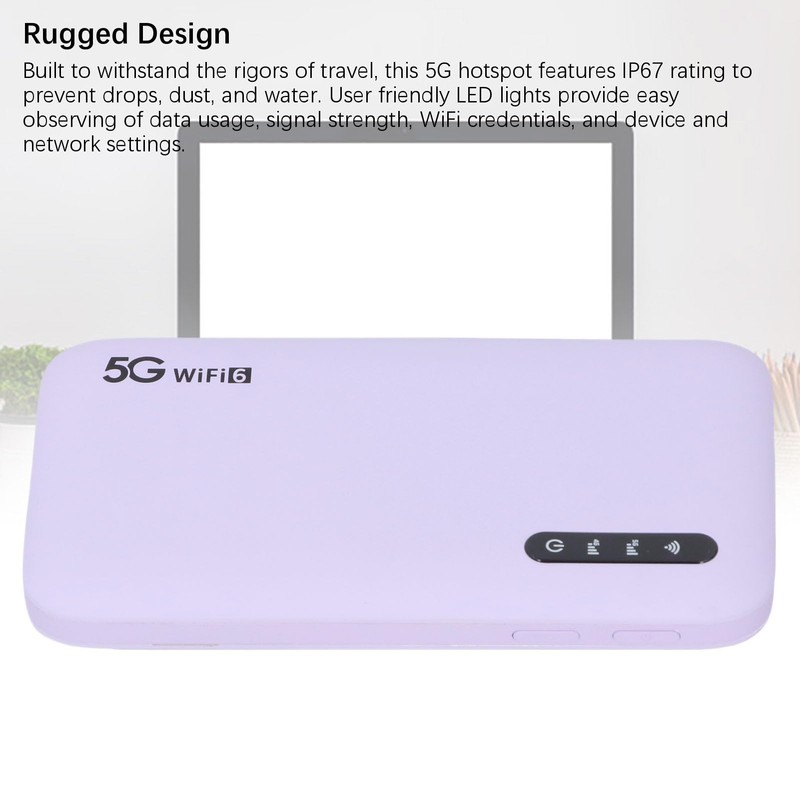 5G Mobile Hotspot, WiFi6 with 6100mAh, IP67 Rugged Travel Router