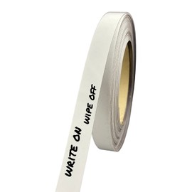 Gloss White Magnetic Tape Roll Easy Wipe Racking Strip 20mm Wide x 0.8mm Thick x 10M Long - Magnetic Whiteboard Strips, Writable Magnet Magnet Sheet - Magnetic Whiteboard Tape Write on Wipe Off