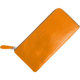 Dom Teporna Genuine Italian Leather Wallet, L-Shaped Zipper, Large Capacity, Slim, Thin, Long Wallet, Men's, Women's, Green, Braun