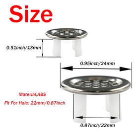 4 Pack Bathroom Sink Overflow Trim Ring, Mesh Chrome Sink Overflow Drain Cover Round Basin Cover for Home Shopping Malls Kitchen Bathroom (Silver)