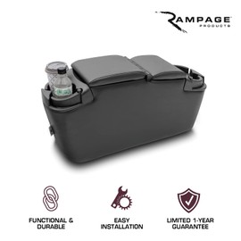 Rampage Universal Padded Mini Van Storage Console | Charcoal Color | 39923