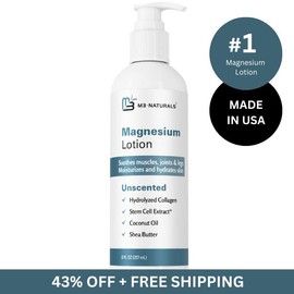 Magnesium Lotion - Ease Muscle Cramps, Calm Restless Legs, Magnesium Cream for Sleep, Moisturize & Soothe - Coconut Shea Bodybutter for Body Care 8oz