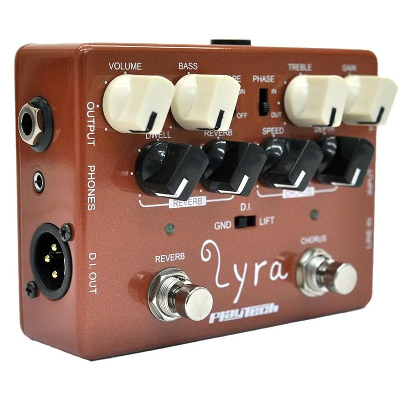 PLAYTECH 2-Band EQ Preamp for Acoustic Guitar with Reverb Chorus