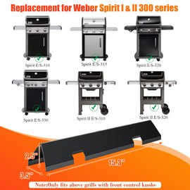 Hisencn 15.3" Flavorizer Bars for Weber Spirit II & I 300 Series, Grill Parts for Weber Spirit GS4 E310 E320 E330 S310 S320 S330 Gas Grill, Porcelain-Enameled Bar for Weber Spirit 2 Grill Parts, 7636