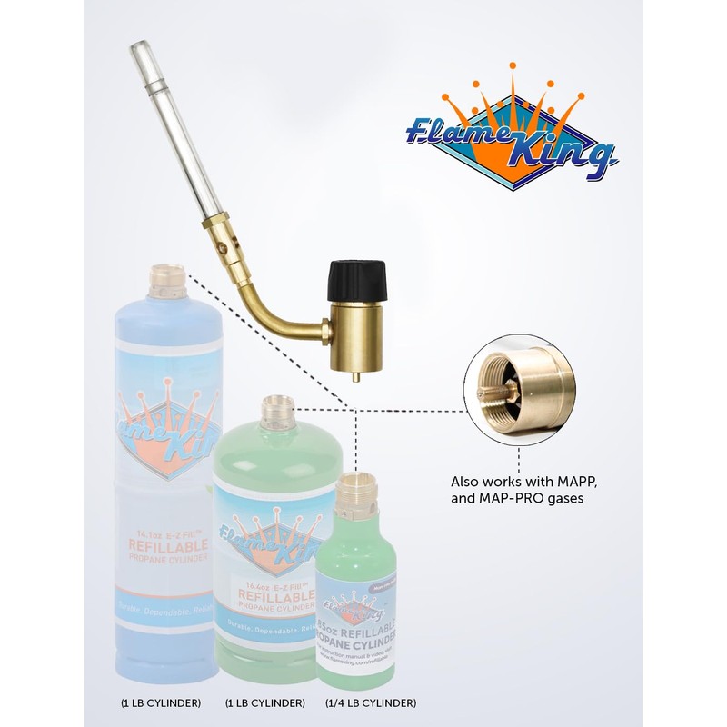 Flame King YSNAX1-023CGA High Intensity Propane Torch Head with Ultra