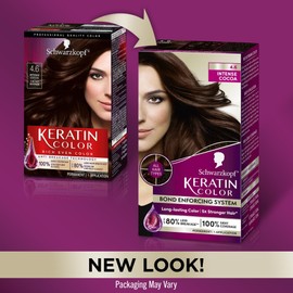 Schwarzkopf Keratin Color Permanent Hair Color, 4.6 INTENSE COCOA, 1 Application, Professionally Inspired Permanent Hair Dye, for up to 80% Less Breakage vs Untreated Hair and up to 100% Gray Coverage