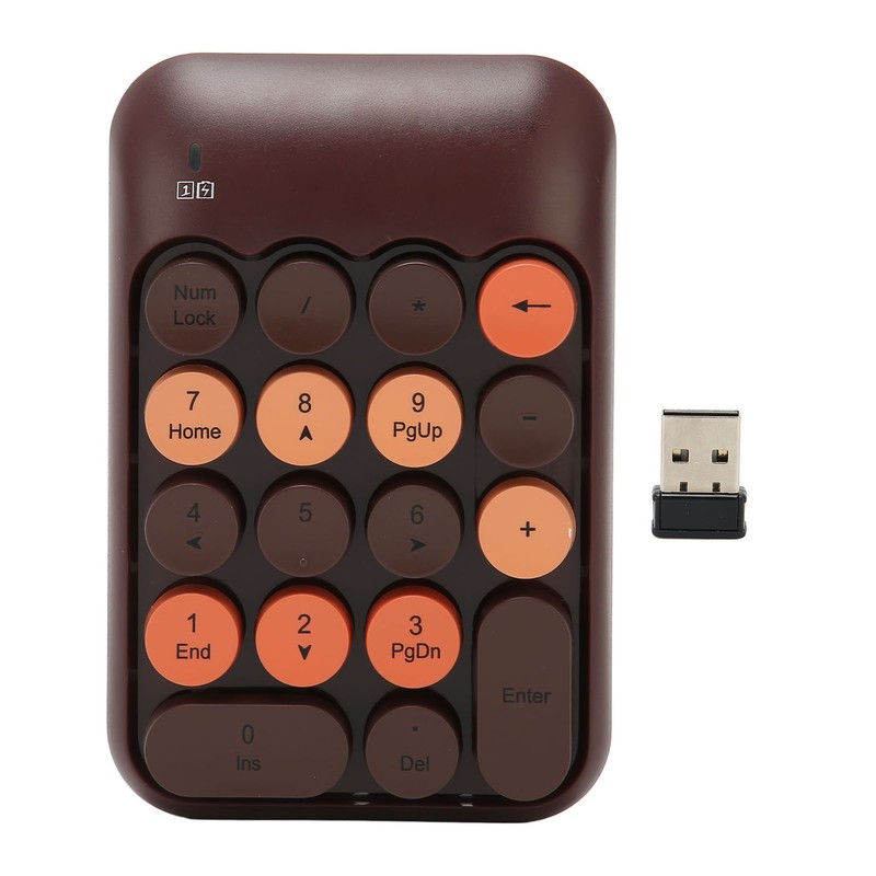 2.4GHz Wireless Numeric Keypad 18 Keys Retro Color Round Keycaps